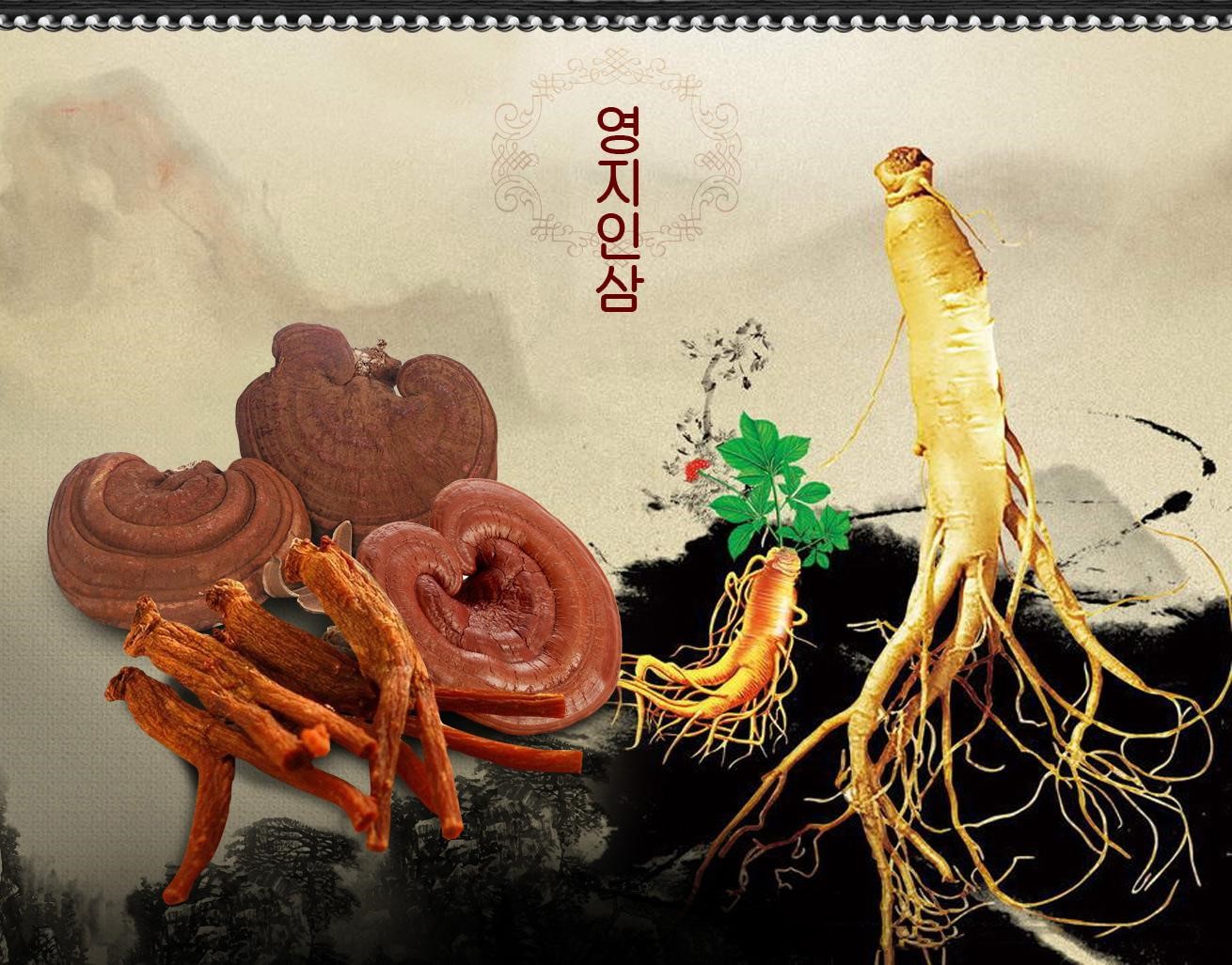 Trà sâm linh chi Hàn Quốc được kết hợp từ nhân sâm nguyên chất và linh chi