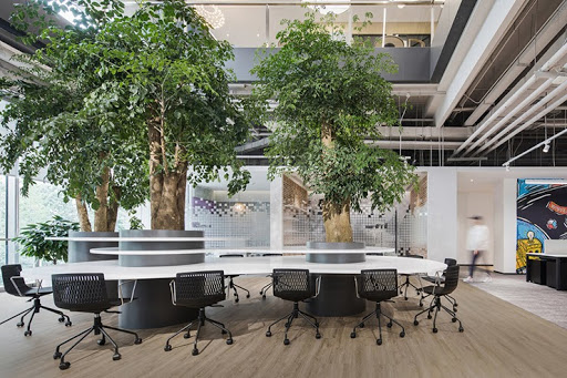 Thiết kế nội thất văn phòng kết hợp với các mảng xanh